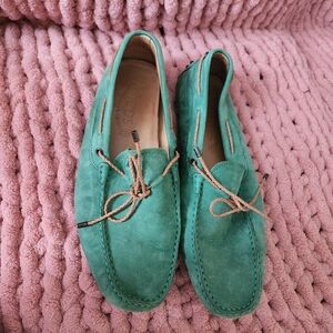 Tod's Green Suede Moccasin Loafers